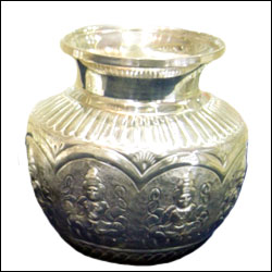 Click Here For Bigger Zoom - Silver Ashta Lakshmi Kalasam - Big Size - 206 grams